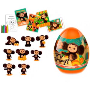 ЧЕБУРАШКА HAPPY MAGIC набор в пластиковом яйце XXL 1кор*8бл*1шт