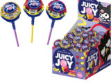 KUROMI, KEROKEROKEROPPI, BAD BADTZ-MARU JUICY JOY Карамель на палочке с жевательной резинкой 1кор*12бл*50шт, 29г.