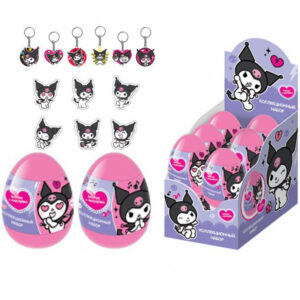 KUROMI HAPPY MAGIC Пластиковое яйцо с брелоком и ЗD стикером 1кор*6бл*12шт