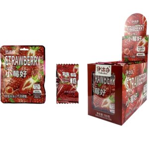 Леденцы сосательные со вкусом клубники Yimubai 1кор*12бл*20шт,25г