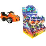 Яйцо огромное Пластик " ROAD SPIDER" с игрушкой и драже сахарное 1кор*6бл*12шт,20г